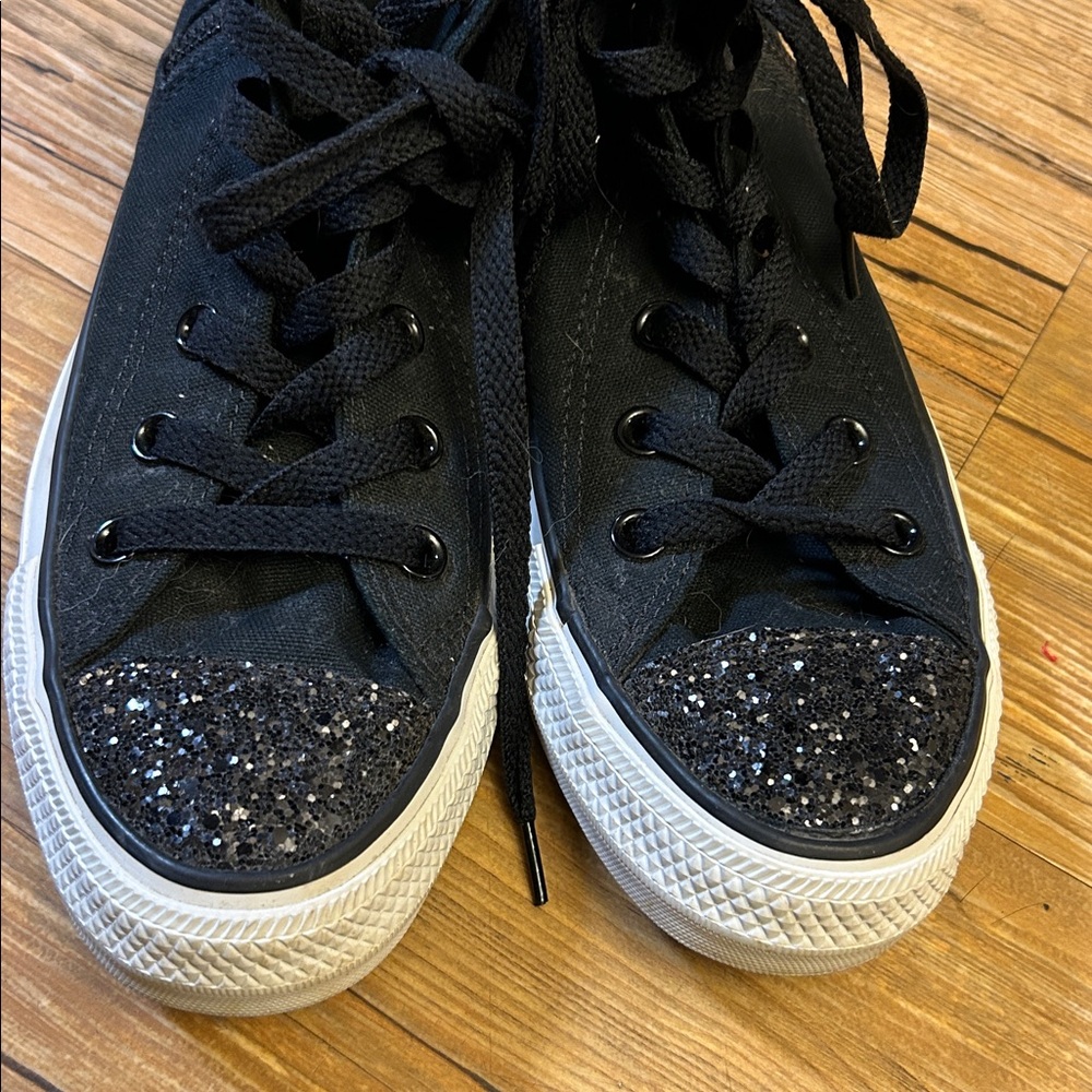 Converse Black/Glitter Size 7